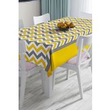 RealHomes Zigzag Desenli Dijital Baskılı 3d Masa Örtüsü, Masa-Real27-90x90cm
