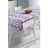 RealHomes Zigzag Desenli Dijital Baskılı 3d Masa Örtüsü, Masa-Real29-140x140cm