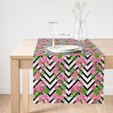 Realhomes Zigzag Zebra Desenli Ogea Desenli Dekoratif Süet Runner