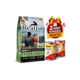 REALİSTDOG Realist Kuzu Etli Pirinçli Yetişkin Köpek Maması 15 KG + 2 Adet ADAK Sığır Etli Konserve Hediye