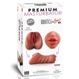 Realistik Dokulu Oral Anal Vajinal 3 Girişli Mastürbatör Yapay Vajina Suni Vajina Gizli Paket