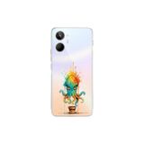 Realme 10 4G ile uyumlu Splash ahtapot tasarımlı şeffaf silikon kılıf