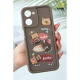 Realme 10 4g Kılıf Tasarımlı Desenli Kamera Korumalı Ayıcık Kahve Renkli Yumuşak Silikon Kap - Cute Coco