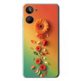 Realme 10 4G Uyumlu Ayçiçeği Bükleleri Baskılı Silikon Kılıf