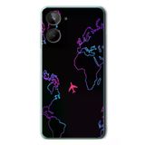 Realme 10 4G Uyumlu Dünya Uçuşu Baskılı Silikon Kılıf