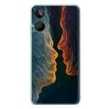 Realme 10 4G Uyumlu Kavuşan Çizgiler Baskılı Silikon Kılıf