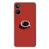 Realme 10 4G Uyumlu Sade Kahve Kupası Baskılı Silikon Kılıf