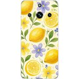 Realme 11 PRO-11 PRO PLUS Uyumlu Sulu Boya Limon ve Çiçek Desenli Baskılı Silikon Kılıf