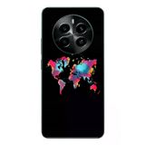Realme 12 4G Uyumlu Dünya Renkli Haritası Baskılı Silikon Kılıf
