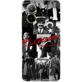 Realme 12 Lite - C67 Uyumlu Kırmızı Mustafa Kemal Atatürk İmza Baskılı Silikon Kılıf Renkli