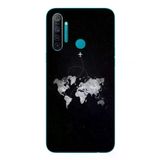 Realme 5i Uyumlu Dünya Haritası Uçuş Baskılı Silikon Kılıf