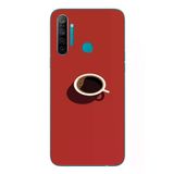 Realme 5i Uyumlu Sade Kahve Kupası Baskılı Silikon Kılıf