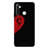 Realme 6i İle Uyumlu Siyah C Harfli Touch of Love Desenli Silikon Kılıf