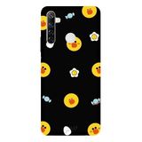 Realme 6i İle Uyumlu Siyah Choco Chick Party Desenli Silikon Kılıf