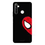 Realme 6i İle Uyumlu Siyah Heart Spider-Man Desenli Silikon Kılıf