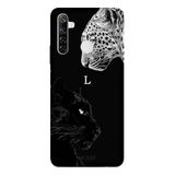 Realme 6i İle Uyumlu Siyah L Harfli Wild Lovers Desenli Silikon Kılıf