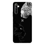 Realme 6i İle Uyumlu Siyah N Harfli Wild Lovers Desenli Silikon Kılıf