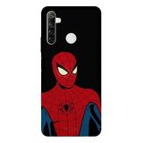 Realme 6i İle Uyumlu Siyah Retro Spider Desenli Silikon Kılıf