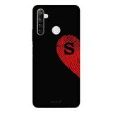 Realme 6i İle Uyumlu Siyah Ş-Harfli Touch of Love Desenli Silikon Kılıf