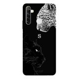 Realme 6i İle Uyumlu Siyah Ş Harfli Wild Lovers Desenli Silikon Kılıf
