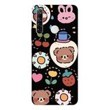 Realme 6i İle Uyumlu Siyah Sunny Bears Desenli Silikon Kılıf