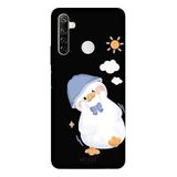 Realme 6i İle Uyumlu Siyah Sunny Duck Desenli Silikon Kılıf