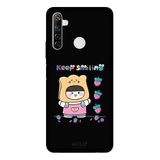 Realme 6i İle Uyumlu Siyah Toast Smile Desenli Silikon Kılıf