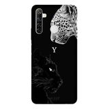 Realme 6i İle Uyumlu Siyah Y Harfli Wild Lovers Desenli Silikon Kılıf