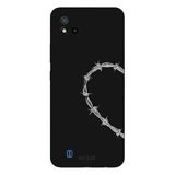 Realme C11 2021 İle Uyumlu Siyah heart-string Desenli Silikon Kılıf