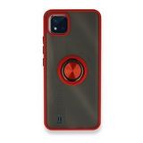 Realme C11 2021 Montreal Yüzüklü Silikon Kapak Kırmızı Kılıf