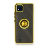 Realme C11 2021 Montreal Yüzüklü Silikon Kapak Sarı Kılıf