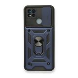 Realme C11 2021 Pars Lens Yüzüklü Silikon Lacivert Kılıf
