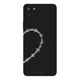 Realme C11 İle Uyumlu Siyah heart string Desenli Silikon Kılıf