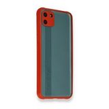 Realme C11 Miami Şeffaf Silikon Kırmızı Kılıf