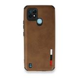 Realme C21 Loop Deri Silikon Kahverengi Kılıf