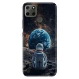 Realme C21Y - C25Y ile Uyumlu Astronot2050 Temalı Desenli Darbe Emici Silikon Kılıf