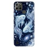 Realme C21Y - C25Y ile Uyumlu Balık Burcu Temalı Desenli Darbe Emici Silikon Kılıf, Çok Renkli