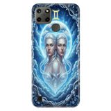 Realme C21Y - C25Y ile Uyumlu İkizler Burcu Temalı Desenli Darbe Emici Silikon Kılıf