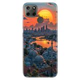 Realme C21Y - C25Y ile Uyumlu İstanbulum Temalı Desenli Darbe Emici Silikon Kılıf, Çok Renkli