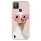 Realme C21Y - C25Y ile Uyumlu İtalyan Ördek Temalı Desenli Darbe Emici Silikon Kılıf, Çok Renkli