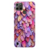 Realme C21Y - C25Y ile Uyumlu Kılıf, Kabile Şans Tüyü Temalı Desenli, Darbe Emici Silikon, Çok Renkli