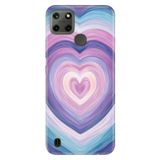 Realme C21Y, C25Y ile Uyumlu Silikon Kılıf, Purple Love Temalı Desenli, Darbe Emici
