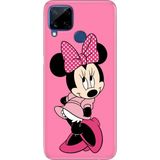 Realme C21Y - C25Y Kılıf Desenli Baskılı Tpu Rubber Kapak Utangaç Minnie - 001-Renkli