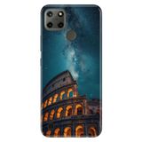Realme C21Y ve C25Y ile Uyumlu Silikon Kılıf, Roma Şehri Temalı Desenli, Darbe Emici, Çok Renkli