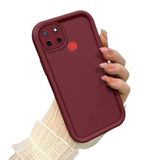 Realme C25/C25S ile Uyumlu Desenli Yüksek Kalite Bordo Silikon Kılıf Kamera Korumalı Düşmeye Dayanıklı Kapak Telefon Kılıfı