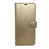 Realme C25Y Cüzdanlı Kapaklı Kılıf Kartlıklı Standlı Kopçalı Gold