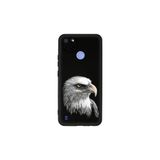 Realme C25Y ile Uyumlu Baykuş (0214a) Tasarımlı Siyah Lansman Silikon Kılıf