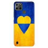 Realme C25Y ile Uyumlu Kılıf, Gerçek Aşkım Sarı Lacivert Temalı Desenli, Darbe Emici Silikon