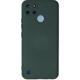 Realme C25Y Kılıf Nano Içi Kadife Silikon - Koyu YEŞIL-(5796)