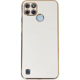 Realme C25Y Kılıf Volet Silikon - Beyaz-(5796)